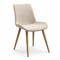 Chaise en tissu lin avec pieds en bois
