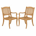 Ensemble de 2 chaises de jardin en bois avec accoudoirs