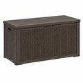 Coffre de rangement extérieur en plastique brun 120x55x60 cm
