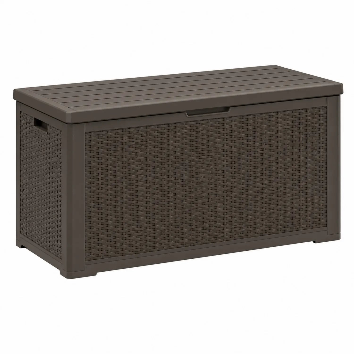 Coffre de rangement extérieur en plastique brun 120x55x60 cm
