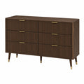 Commode en bois marron 6 tiroirs