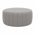 Pouf rond en tissu Gris diamètre 80 cm