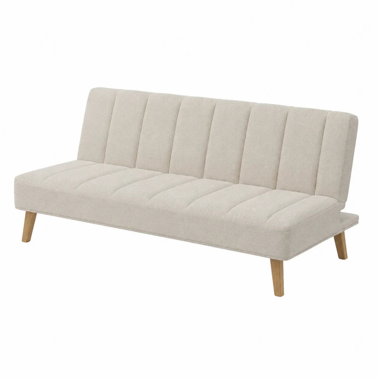 Canapé en tissu beige avec pieds en bois 190cm