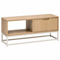 Meuble TV en bois de chêne et métal 90x45x35 cm