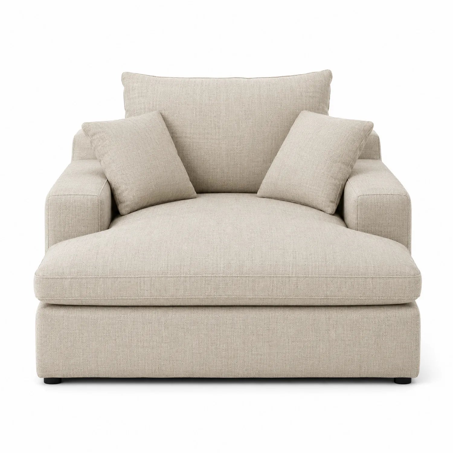 Canapé méridienne en tissu beige 100x150 cm