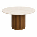 Table à manger ronde en marbre et bois