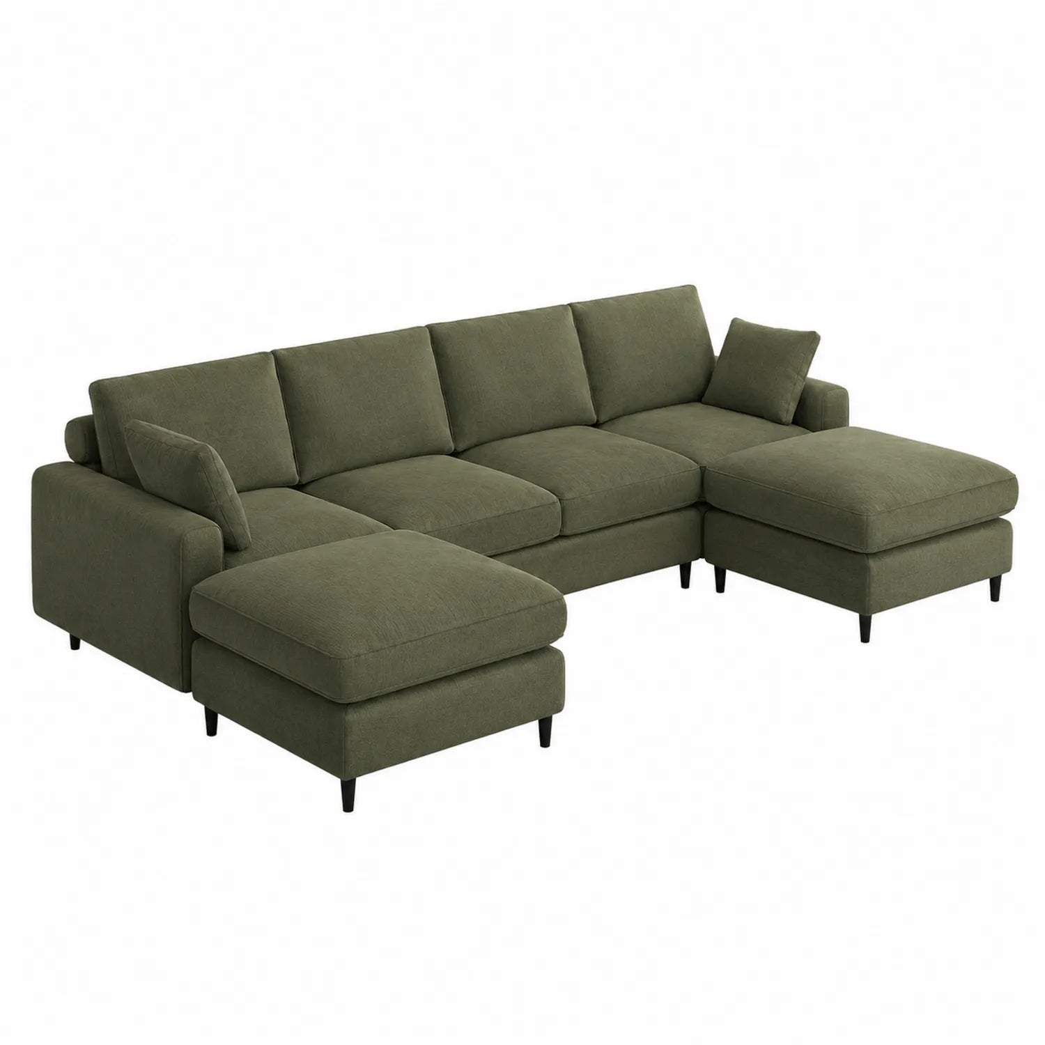 Canapé d'angle en tissu avec méridienne, 290cm