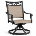Chaise pivotante en aluminium avec siège en polyester beige