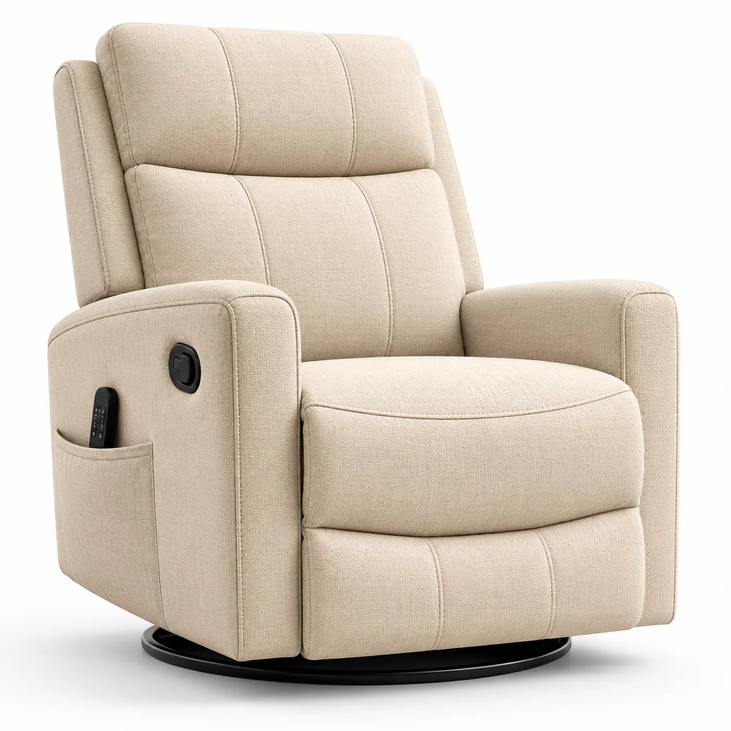 Fauteuil inclinable pivotant en tissu Beige