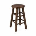 Tabouret en bois massif brun, hauteur 75 cm