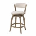 Tabouret de bar pivotant en bois et lin beige