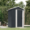 Abri de Jardin Anthracite en Acier Galvanisé 126x97,5x177 cm