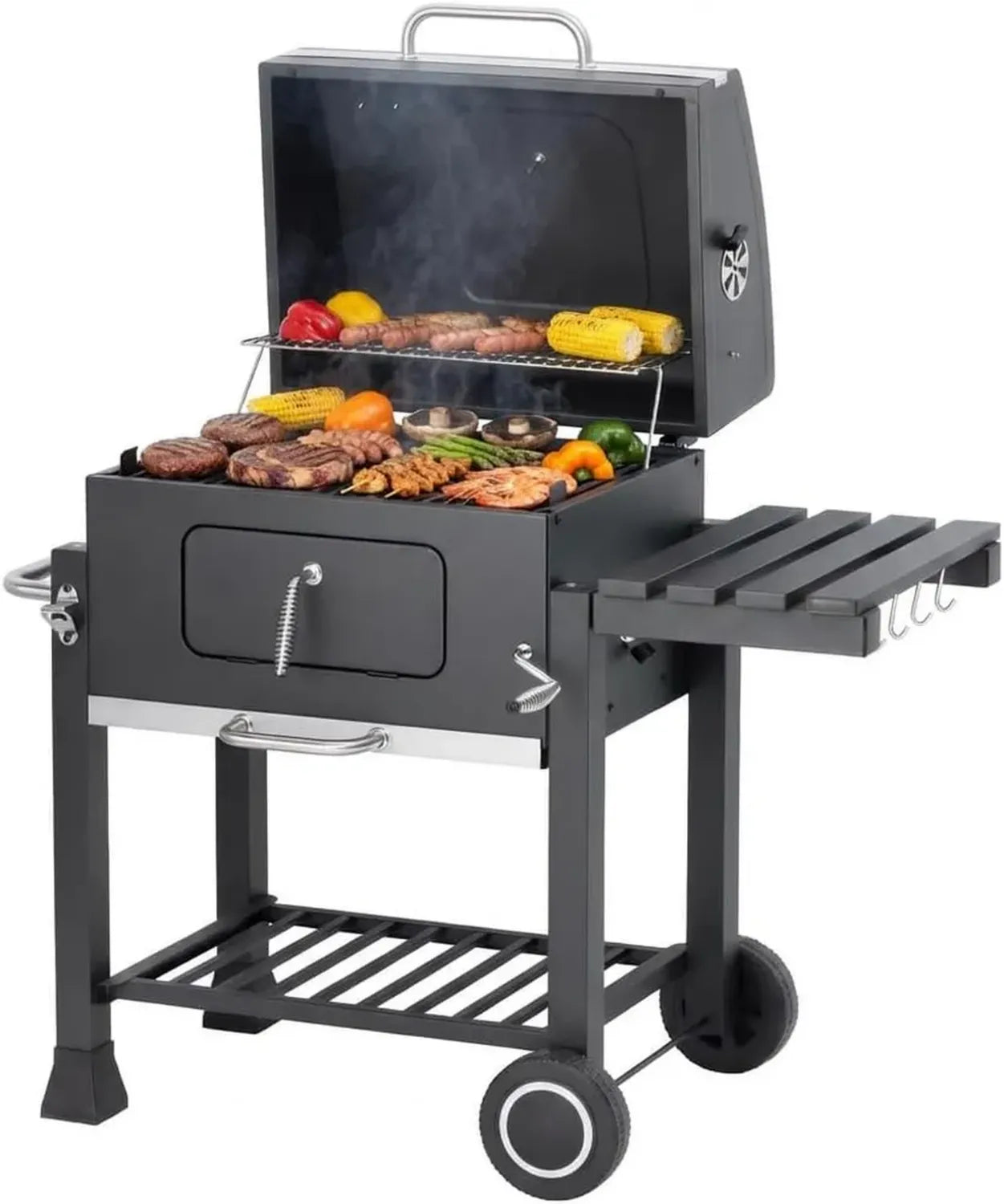 Grill à Charbon Memphis avec Thermomètre et Tablette Pliable