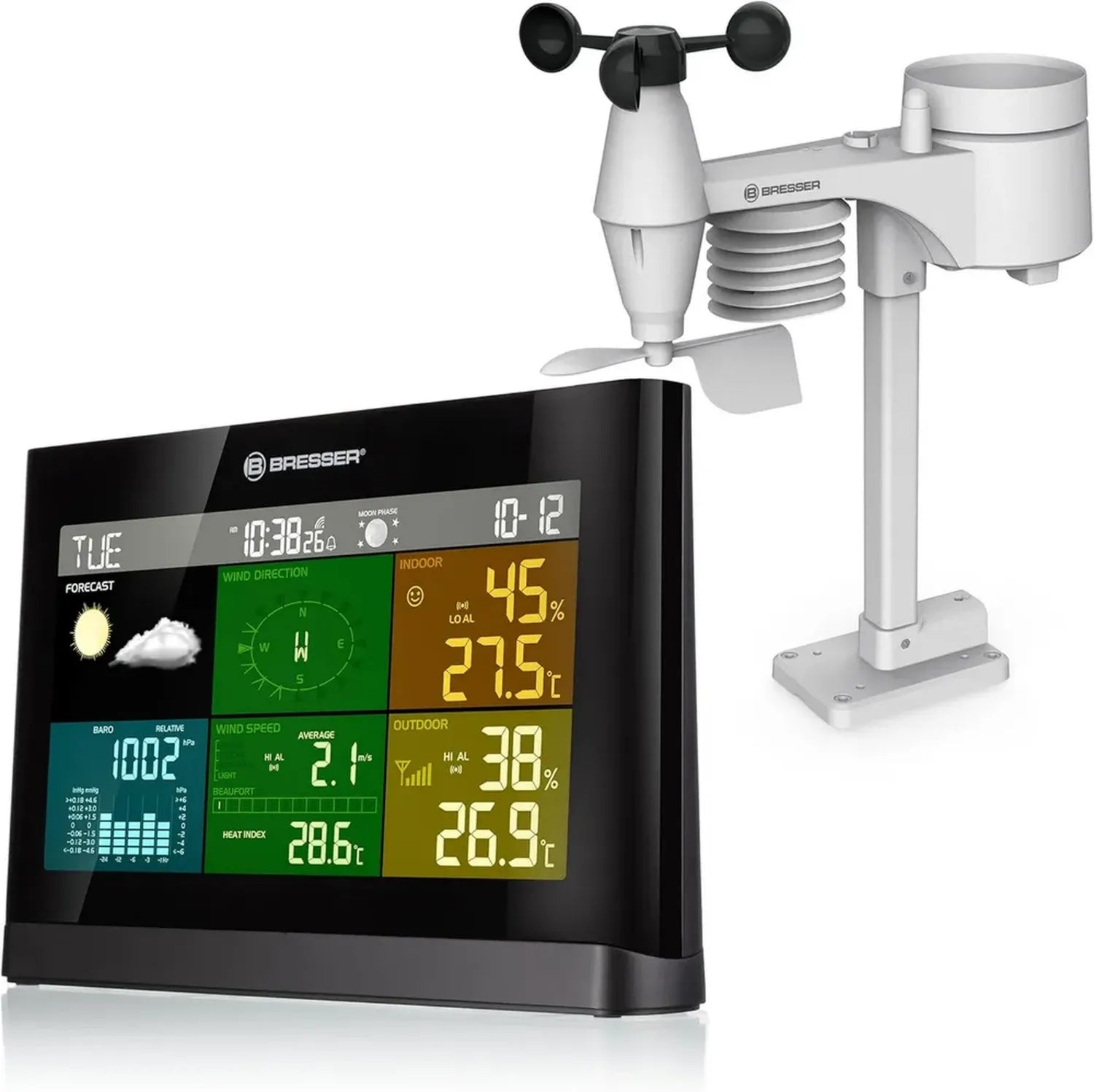 Station Météo Sans Fil Bresser 5 en 1 avec Capteur Extérieur