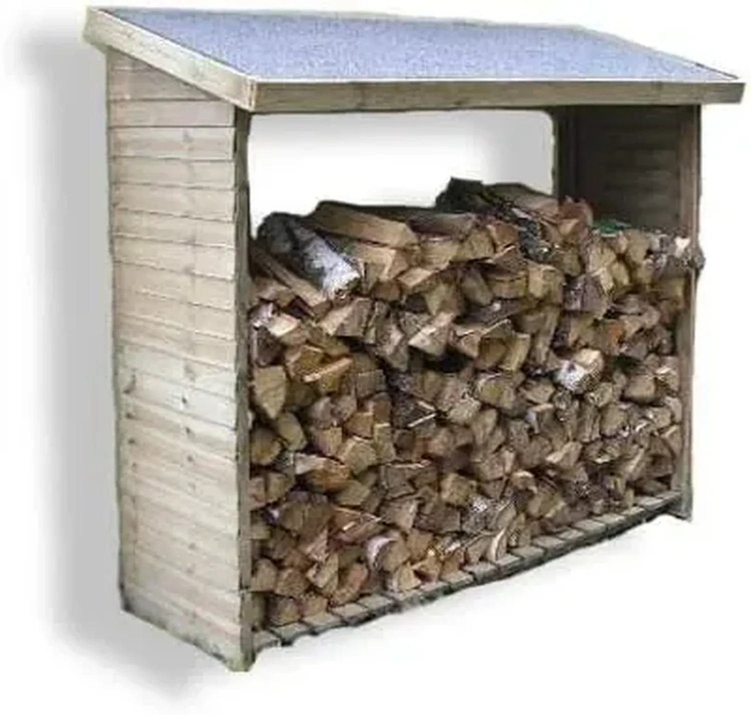 Abri à bûches mural en bois traité 2 stères - Habrita