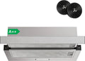 Hotte Aspirante Télécommandée 60cm FIREGAS, 400 m³/h, Éclairage LED, Installation Flexible, Efficacité Énergétique A++, Inox