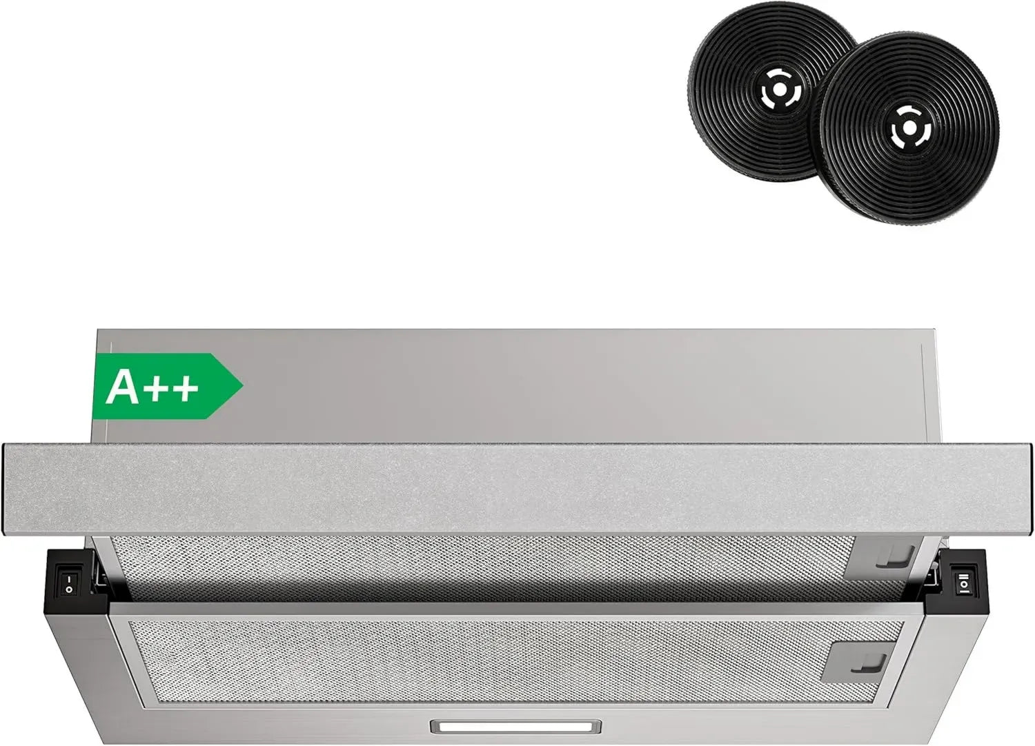 Hotte Aspirante Télécommandée 60cm FIREGAS, 400 m³/h, Éclairage LED, Installation Flexible, Efficacité Énergétique A++, Inox