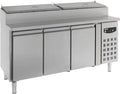 Saladette Réfrigérée 3 Portes avec Couvercle en Acier Inoxydable