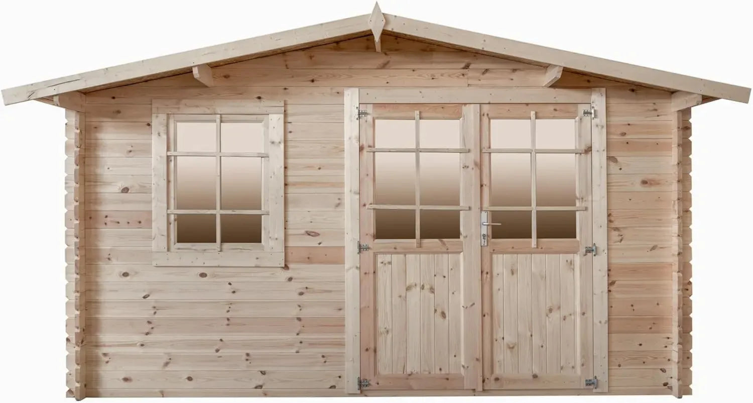 Abri de Jardin en Bois 28mm, 9.9m², Haute Résistance