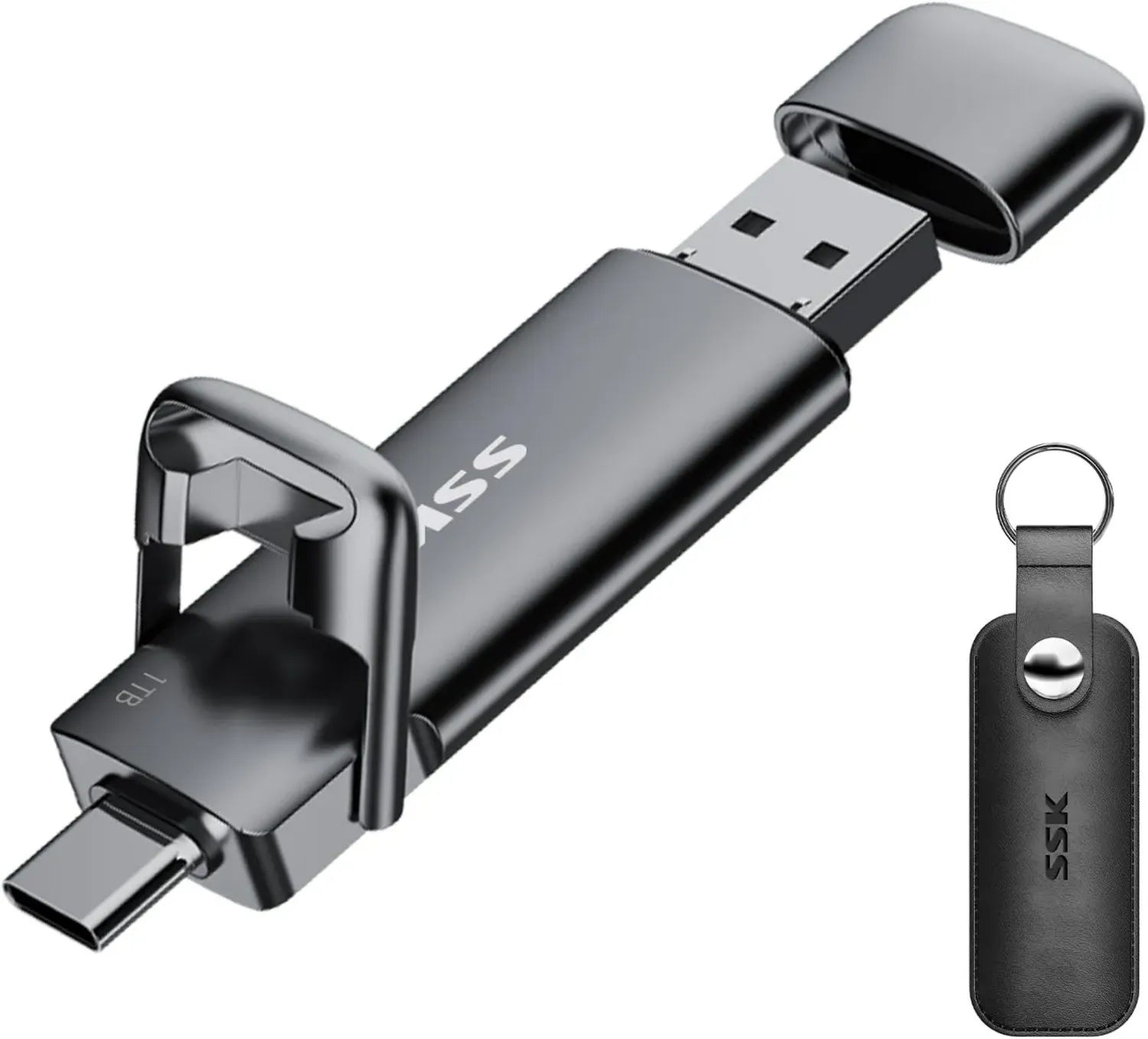 Disque SSD Externe Portable 1 To USB 3.2 - Double Interface Type A & C pour PC, Mac et Mobile