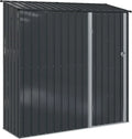 Remise de Jardin en Métal Anthracite 203,5 x 73 x 200 cm avec Rangement pour Outils