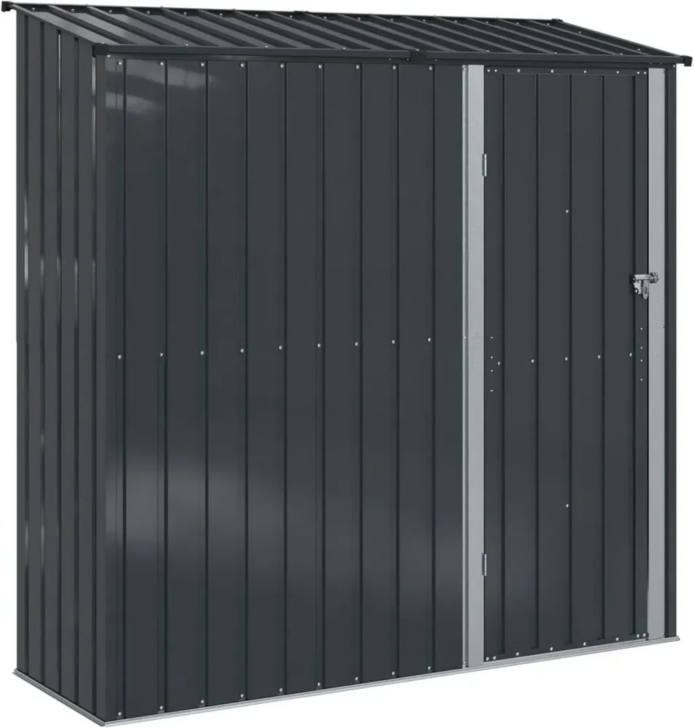 Remise de Jardin en Métal Anthracite 203,5 x 73 x 200 cm avec Rangement pour Outils