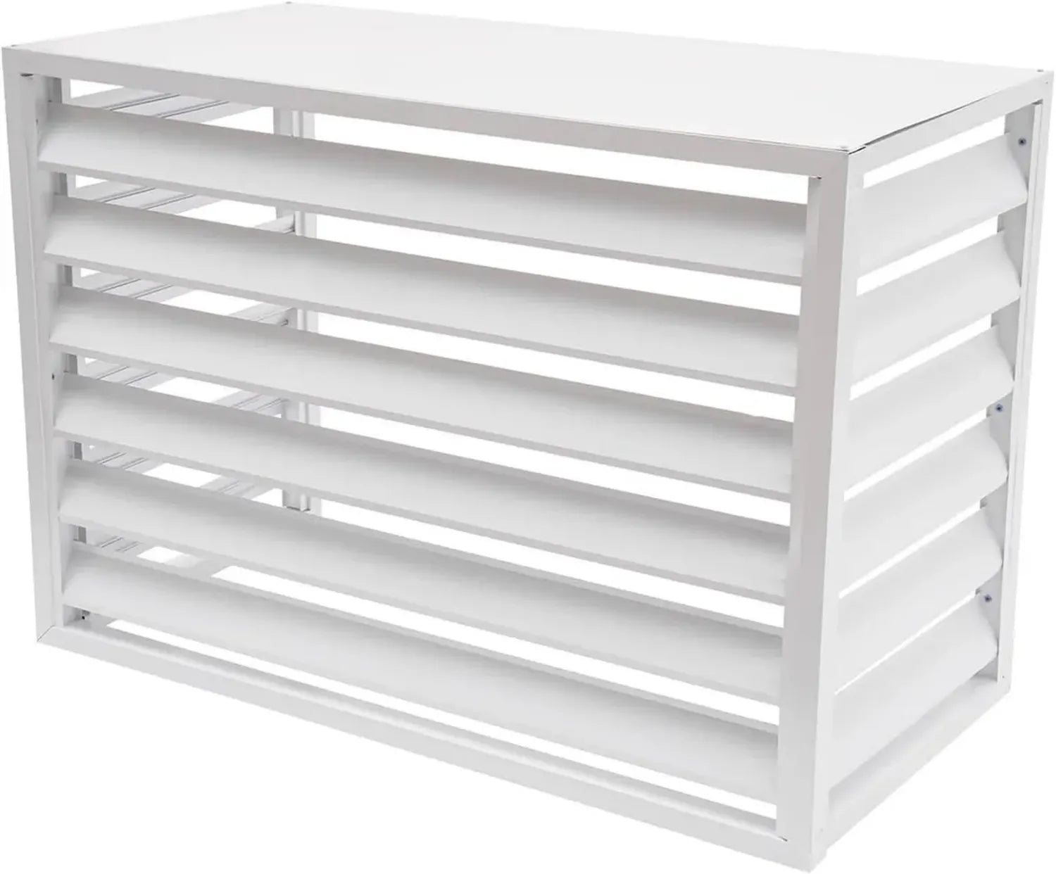 Enceinte en aluminium pour unité extérieure de climatiseur, blanche, 110 x 60 x 80 cm