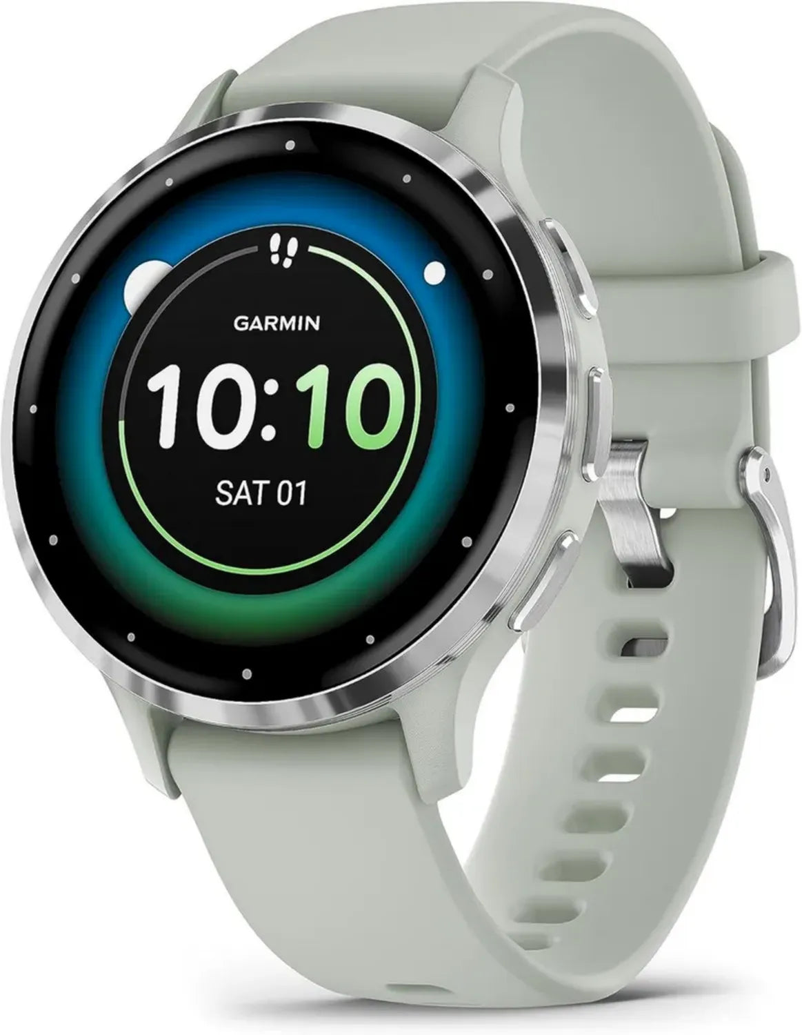 Garmin Venu 3S - Montre GPS avec Suivi Santé - Argent et Bracelet Vert Sauge