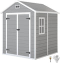 Abri de Jardin en Résine 2,7 m² avec Plancher et Structure Aluminium, 3 Fenêtres, Portes Verrouillables