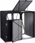 Armoire de Rangement pour Poubelles Double en Acier Anthracite