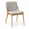 Chaise en chêne massif avec tissu en polyester gris