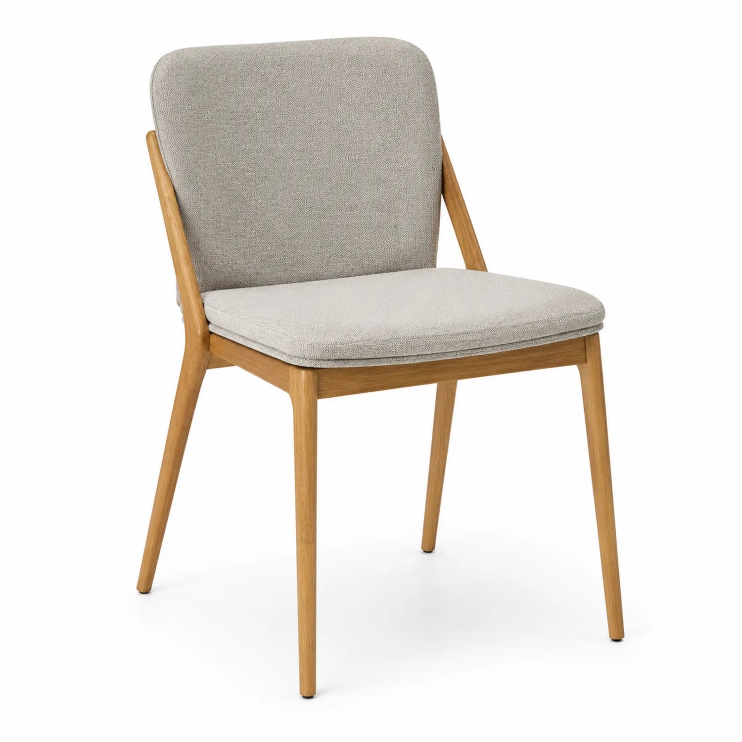 Chaise en chêne massif avec tissu en polyester gris