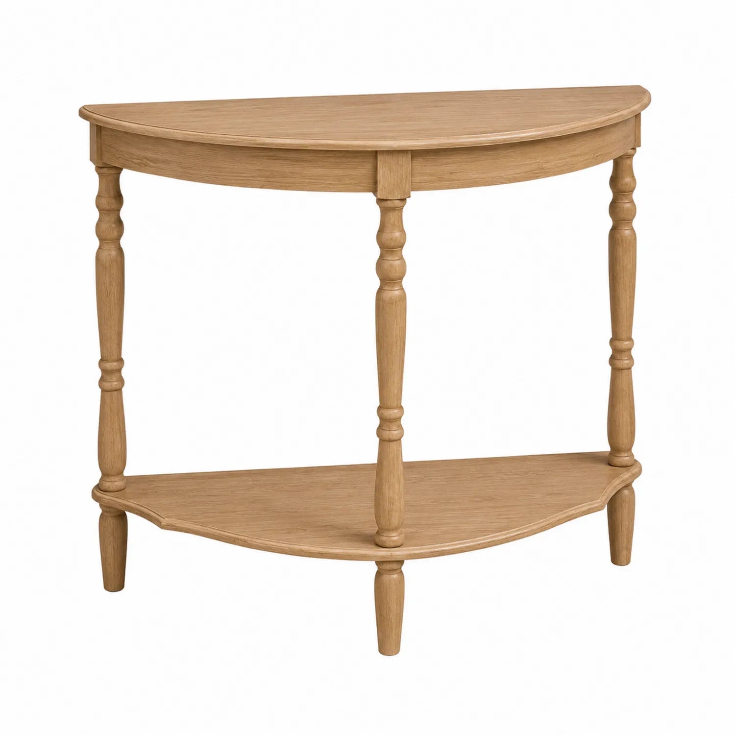Console demi-lune en bois de chêne 80x30x75cm