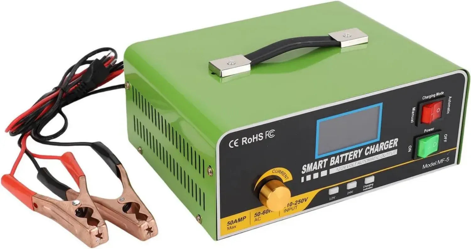 Chargeur de Batterie Intelligent Buachois 800W - Protection Surcharge, Entretien Auto & Bateau, Acier Inoxydable, 6AH à 800AH