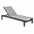 Chaise Longue en Aluminium Gris pour Extérieur 195x65x32 cm