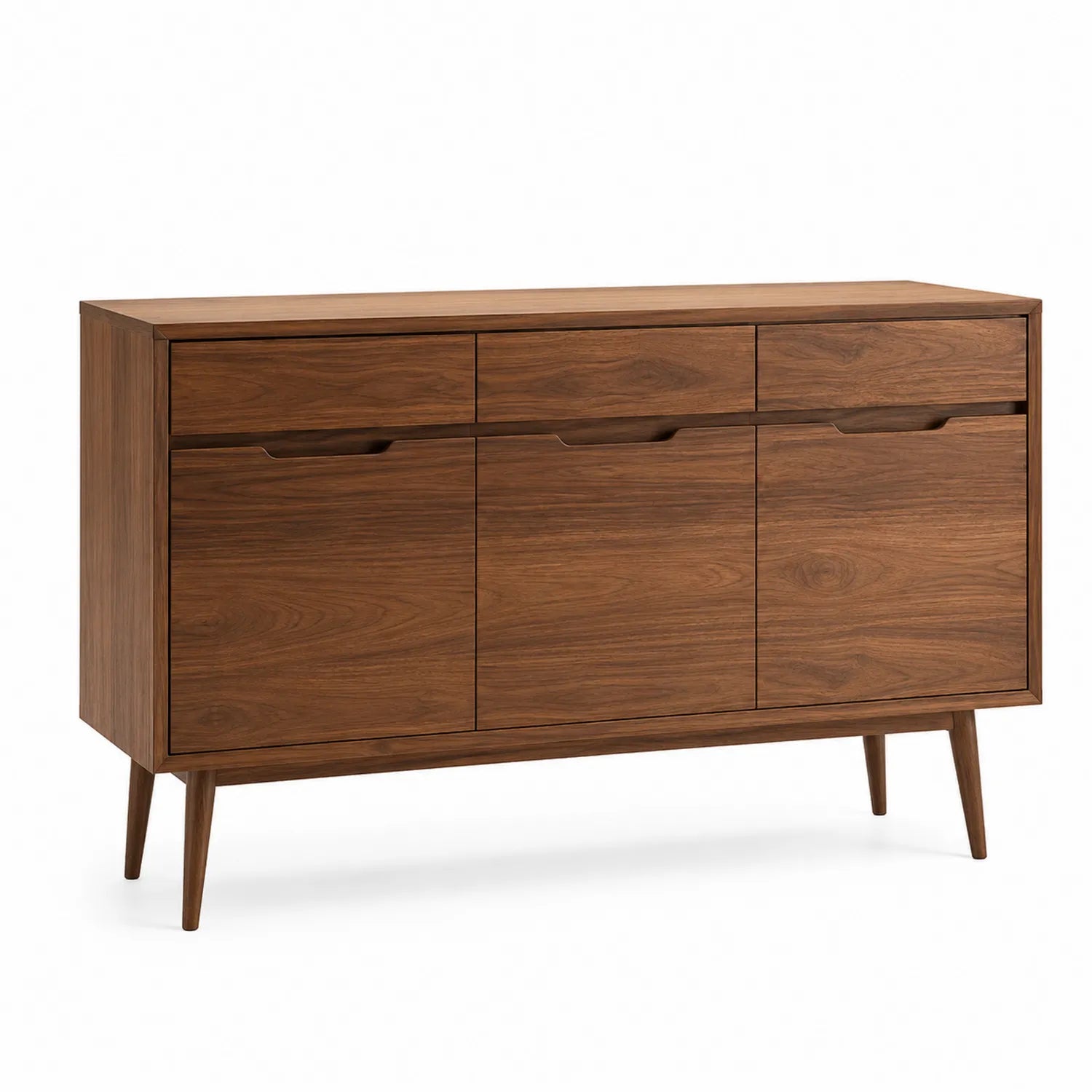 Buffet en bois de noyer marron 150x40x80cm