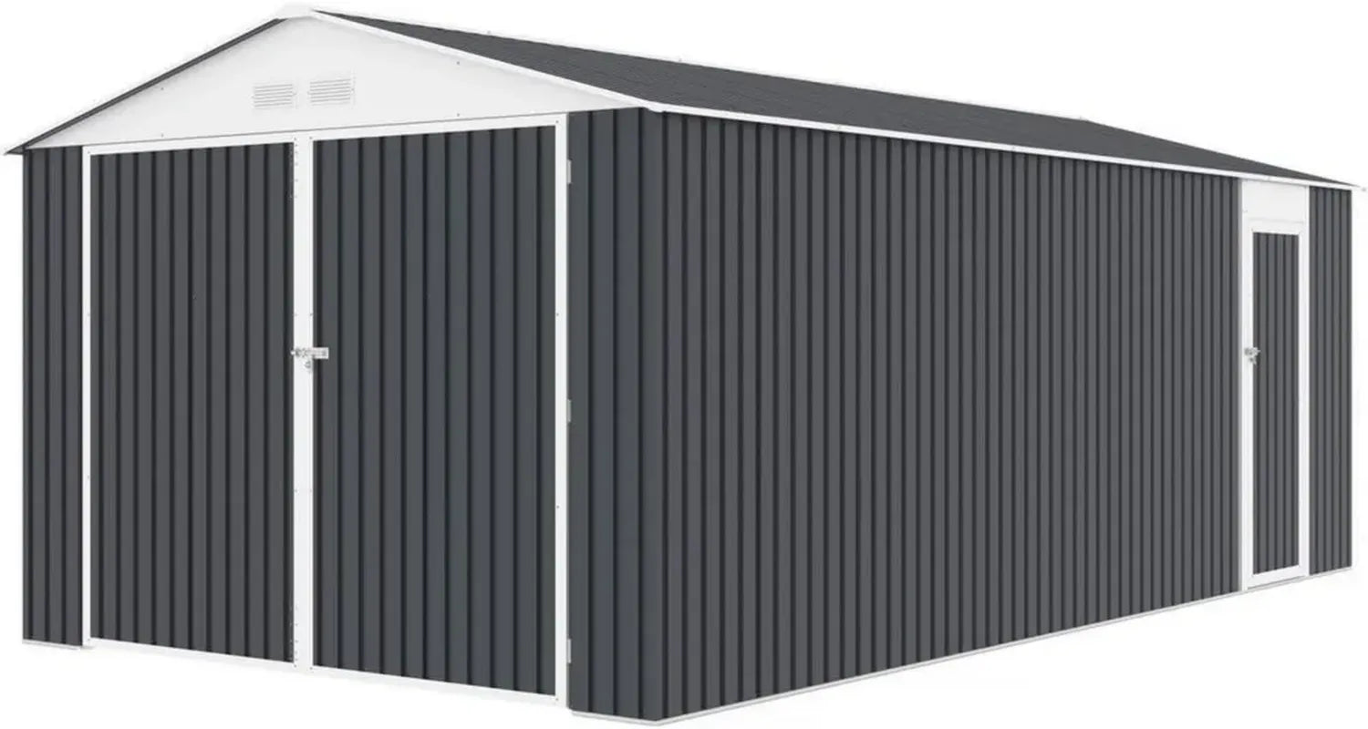 Abri de jardin en métal Houston 18,56 m² - Couleur anthracite