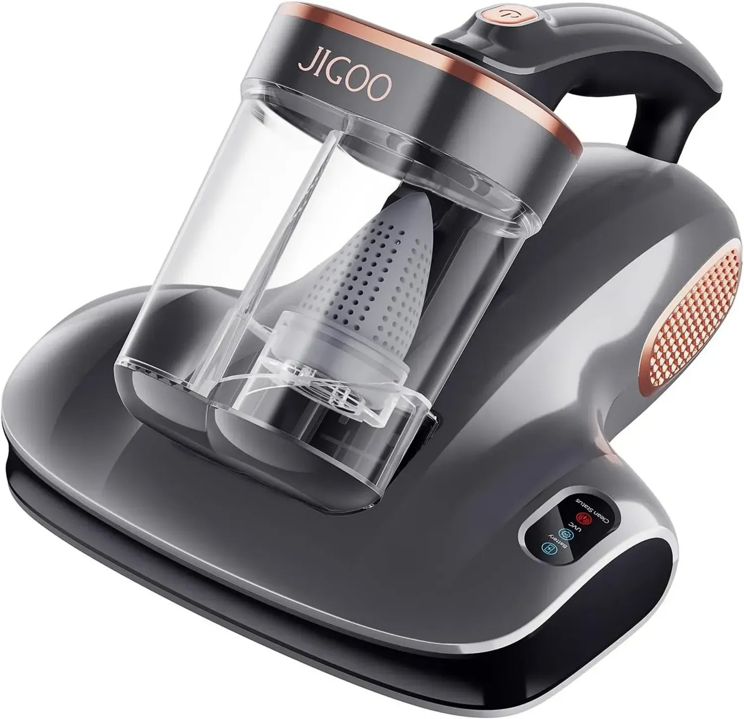 JIGOO S100 - Aspirateur Anti-Acariens Sans Fil avec Lampe UV, 80000 TR/Min pour Matelas, Canapés et Poils d'Animaux