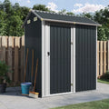 Abri de jardin en acier galvanisé anthracite 192x152,5x237 cm avec ventilation, toit incliné, robuste et spacieux