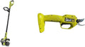 RYOBI - Motobineuse 18V One+ avec Sécateur Électrique - 4 Fraises, Largeur 20 cm, Profondeur 10 cm, Lames en Acier SK5